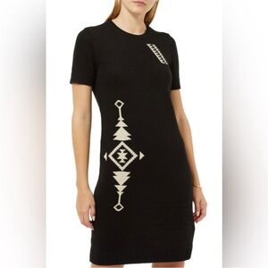 Lauren Ralph Lauren linen/ cotton blend Black Knit Dress size S